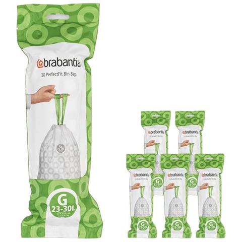 6 Rotoli Da 20 Sacchi Per La Spazzatura Perfectfit Code G 23-30l - Bianco - Foto 1