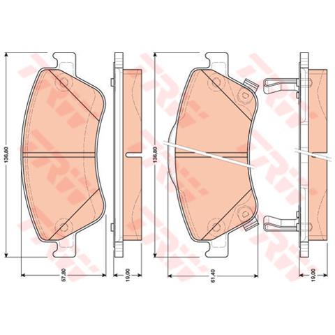Pattini Freno Toyota Auris Gdb3481 - Foto 1