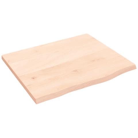 Piano Bagno 60x50x2 cm in Legno Massello Non Trattato - Foto 1