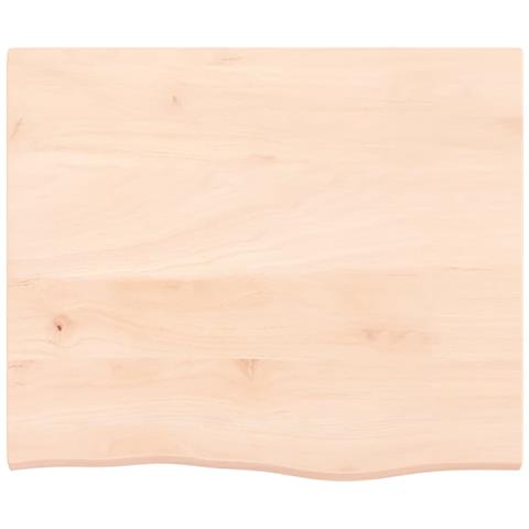 Piano Bagno 60x50x2 cm in Legno Massello Non Trattato - Foto 5