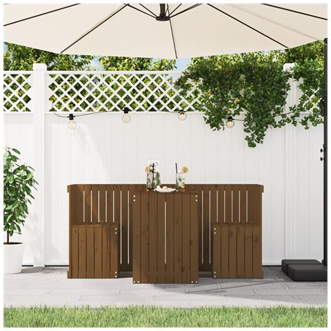 Set da Balcone a 2 Posti Miele in Legno Massello di Pino - Foto 3