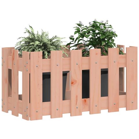 Fioriera Giardino Design Recinzione 60x30x30cm Massello Douglas - Foto 2