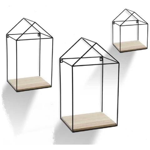 Bacheca E Con Mensole Da Muro L30,5Xpr18,5Xh63,5 - Libreria per Oggetti