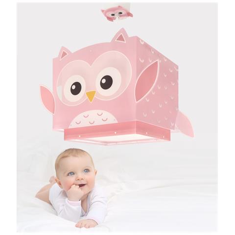 Lampada Da Soffitto Per Bambini Little Pink Owl Piccola Civetta Rosa - Foto 1