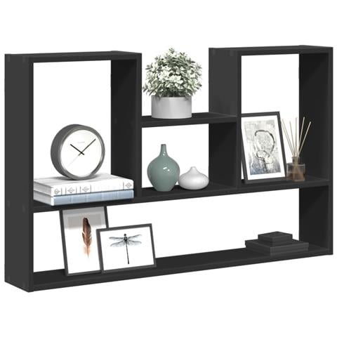 Scaffale A Parete Nero 99x15x60 Cm In Truciolato - Foto 1