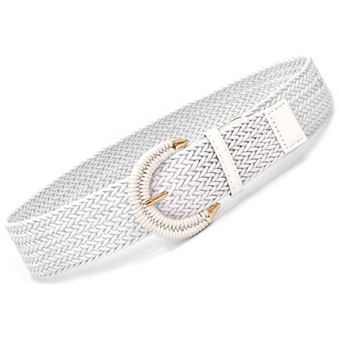 Cintura In Pelle Con Fibbia Intrecciata In Cordoncino Cerato Nero White - Foto 2