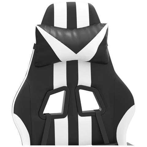 Sedia da Gaming Nero e Bianco in Similpelle - Foto 2