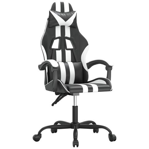 Sedia da Gaming Nero e Bianco in Similpelle - Foto 1