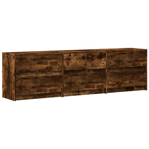 Mobile Porta TV con LED Rovere Fumo 180x34x50cm in Truciolato - Foto 2