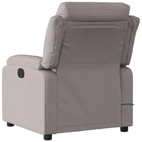 Poltrona Massaggiante Reclinabile Tortora In Tessuto - Foto 10