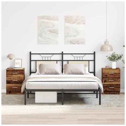 Comodini 2 Pz Legno Antico 38x35x55 Cm In Legno Multistrato - Foto 3