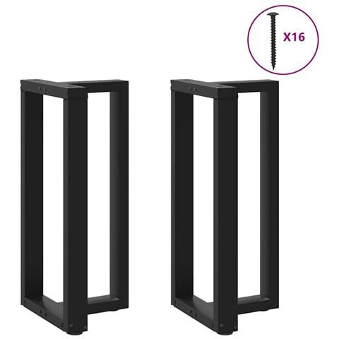 Gambe Tavolo Bar A Forma T 2 Pz Nero 40x35x(90-91) Cm Acciaio - Foto 1