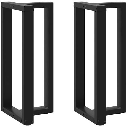 Gambe Tavolo Bar A Forma T 2 Pz Nero 40x35x(90-91) Cm Acciaio - Foto 2