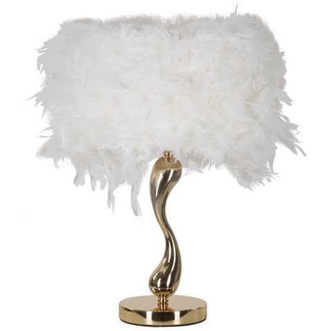 Lampada Da Tavolo Piume 3 - Bianco - Metallo - 25x25x47 Cm - Foto 1