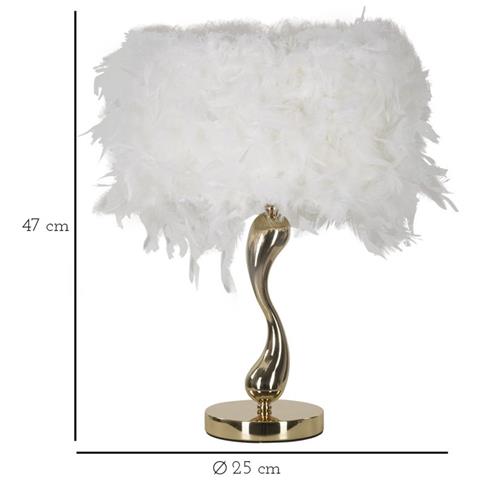 Lampada Da Tavolo Piume 3 - Bianco - Metallo - 25x25x47 Cm - Foto 6