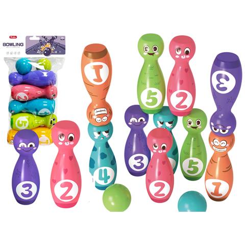Bowlingset Smiley Ballen Gekleurd 10st - Foto 1