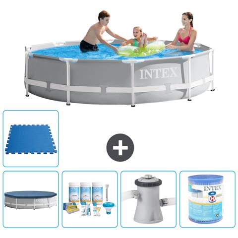 Piscina Fuori Terra - In Giro - 305x76 Cm - Grigio - Include Accessori Coordinati A1828 - Foto 1