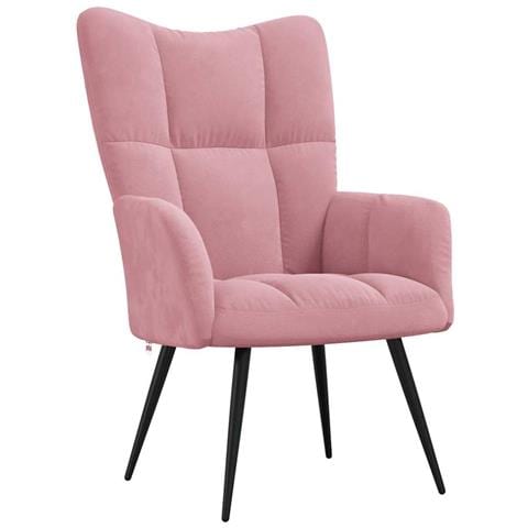 Lusso Casadino -  Sedia Relax Rosa In Velluto - Foto 1