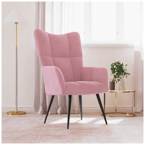 Lusso Casadino -  Sedia Relax Rosa In Velluto - Foto 8