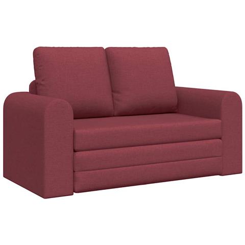 Divano Letto 2-in-1 Rosso Borgogna 148x71x83 cm Tessuto - Foto 1