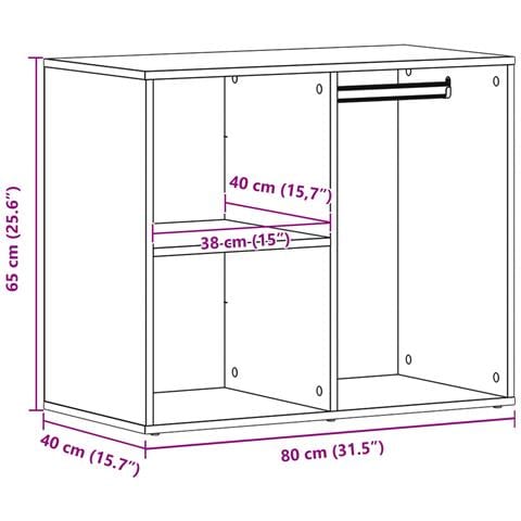Cabinet cosmetico in rovere nero  - 80x40x65 cm - Foto 9
