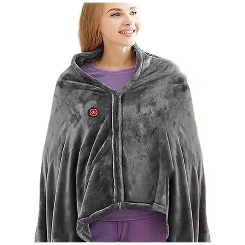 Scalda Spalle Elettrico - Coperta In Flanella Grigio Scuro - Foto 1