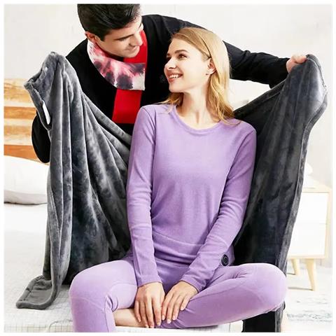 Scalda Spalle Elettrico - Coperta In Flanella Grigio Scuro - Foto 2
