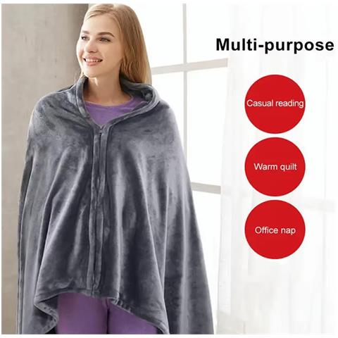 Scalda Spalle Elettrico - Coperta In Flanella Grigio Scuro - Foto 6