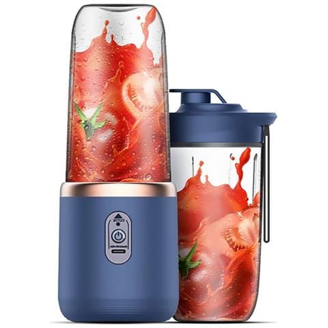 Frullatore Elettrico Portatile Con 6 Lame - Blu, Doppia Tazza - Foto 1