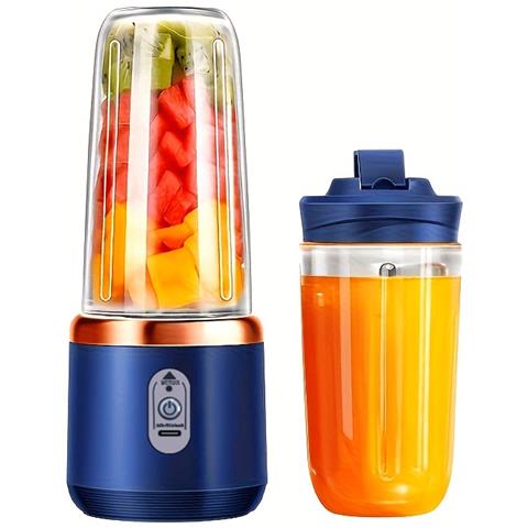 Frullatore Elettrico Portatile Con 6 Lame - Blu, Doppia Tazza - Foto 2