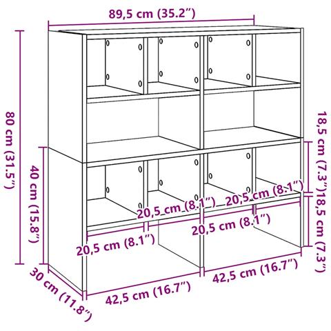 Scarpiere 2 pz Impilabili Legno Antico 89,5x30x40 cm - Foto 9