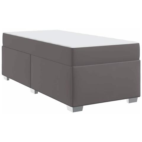 Struttura del letto Grigio 90 x 190 cm Pelle sintetica - Foto 1