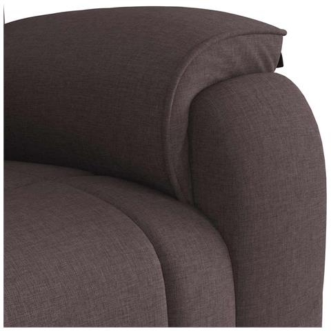 Poltrona Massaggiante Reclinabile Marrone Scuro in Tessuto - Foto 9