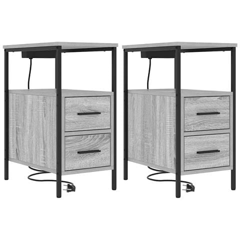 Mobiletti da Notte 2 pcs Grigio sonoma 30 x 48 x 61 cm - Foto 1