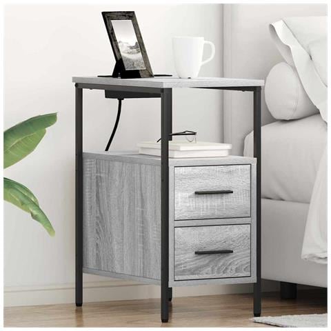 Mobiletti da Notte 2 pcs Grigio sonoma 30 x 48 x 61 cm - Foto 2