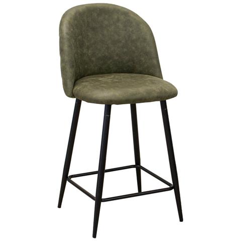 Set Di 4 Sgabelli Alti Denise Sgabi - Verde - Microfibra - 44x47x101 Cm - Foto 1