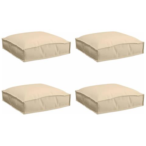 Cuscino per seduta pallet 4 pcs Beige 40 x 40 x 8 cm - Foto 1