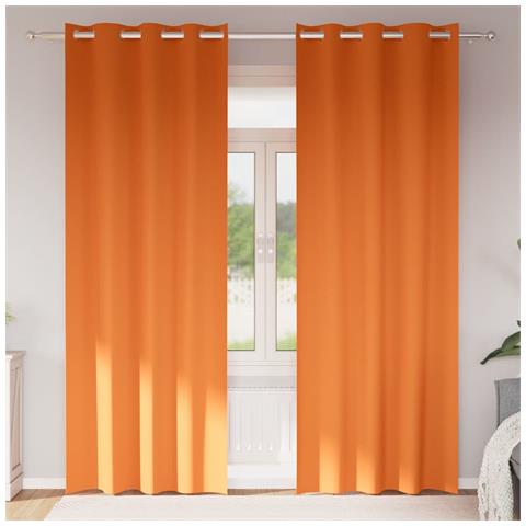 Tende con tende 2 pcs Arancione Vivo Poliestere - Foto 2