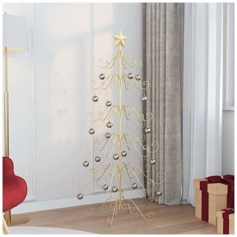 Albero di Natale in metallo con supporto Oro 150 cm - Foto 2