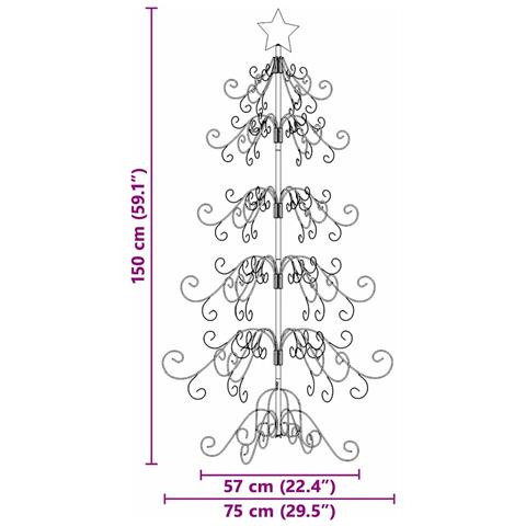 Albero di Natale in metallo con supporto Oro 150 cm - Foto 9