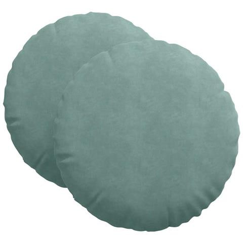 Cuscini per Seduta 2 pcs Verde Mare Ø 40 x 13 cm Velluto - Foto 1