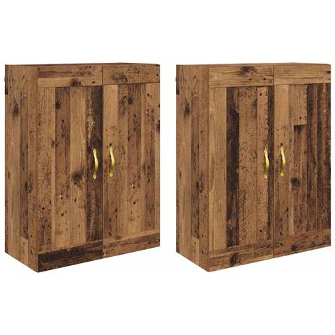 Mobile a muro 2 pcs Legno vecchio 69,5 x 34 x 90 cm - Foto 1