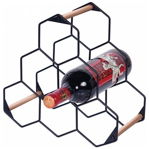 BH-6772 Elegante portabottiglie per 6 bottiglie con dettagli in oro rosa - Foto 1