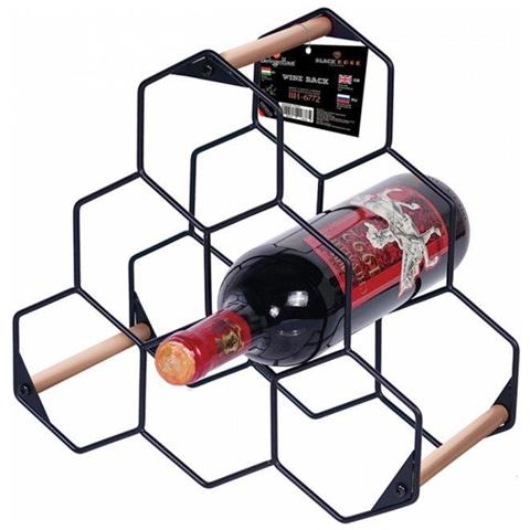 BH-6772 Elegante portabottiglie per 6 bottiglie con dettagli in oro rosa - Foto 3