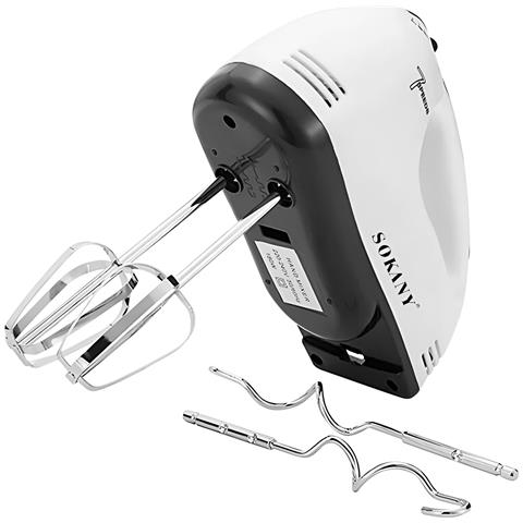 Sbattitore Elettrico 180 W A 7 Velocità Con Fruste In Acciaio Inossidabile, Nero / Bianco - Foto 2