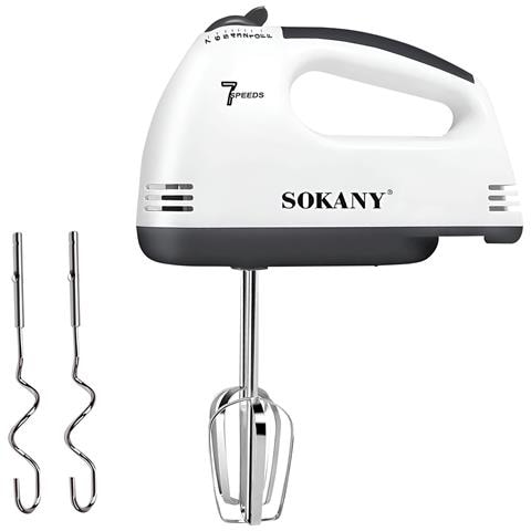 Sbattitore Elettrico 180 W A 7 Velocità Con Fruste In Acciaio Inossidabile, Nero / Bianco - Foto 1