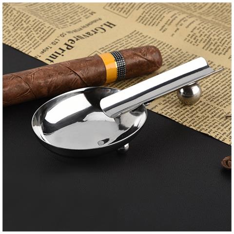 Posacenere Per Sigari In Acciaio Inossidabile - Elegante, Lucidato A Mano E Portatile - Foto 5