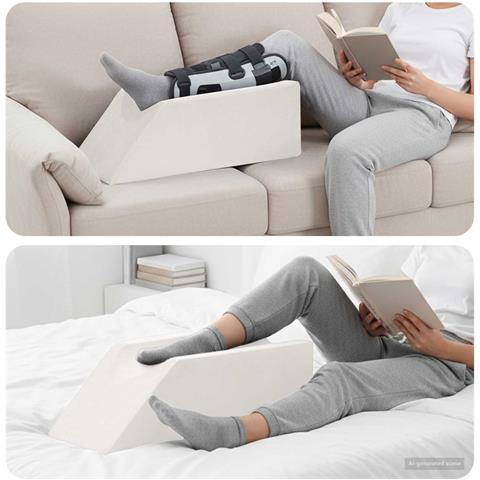 Cuscino per Gambe Bianco 68 x 25 x 21,5 cm Schiuma PU - Foto 2