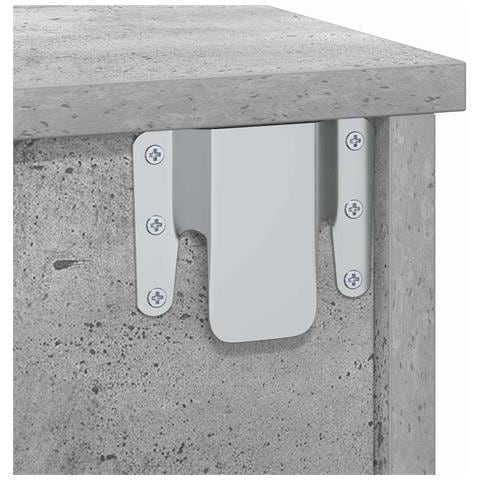 Comodino Grigio cemento 40 x 31 x 15 cm Legno multistrato - Foto 9