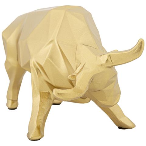 Scultura Toro-oro-poliresina-19,5x9,9x10,6 Cm - Foto 1
